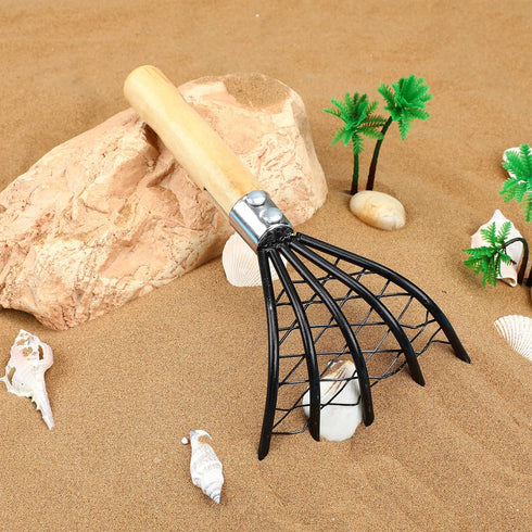 Yardwe 2pcs Rake with Mesh Net, 10 Inch Garden Rake Rake, Clamming Claws Shell Clam Digger Seafood Tool Garden Tools...