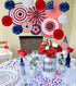 29PCS 4th/Fourth of July Patriotic Decorations Set - Red White Blue Paper Fans,USA Flag Pennant,Star Streamer,Pom Poms,Hanging Swirls Party Decor ...