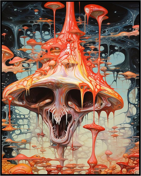 Posterizer 1 pcs-Sinister Alien Mushroom-Abstract & Modern Art-Fantasy & Fiction Art-Gift for Art Lovers-Decor for Home & Office- UNFRAMED Wall Ar...