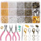 982 Pieces Jewelry Making Repair Kit with Jewelry Jump Rings Lobster Clasps 3 Pieces Jewelry Pliers Soft Tape Measure Brass Jump Ring Opener Jewel...