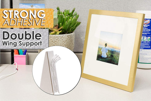 Lineco, Pack of 25, 7 Inch, White Easel Back Self Stick Double Wing, Archival Quality Acid-Free, for Picture Art Poster...