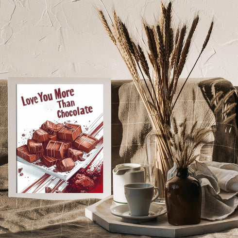 Posterizer 1 pcs-Love You More Than Chocolate-Valentine's day inspired art-Romantic Art-Holiday Poster-Gift for Couples boyfriend girlfriend Husba...