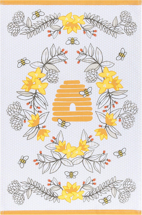 Now Designs Kitchen Tea Towel, Bees - 18 x 28 in | Set of 2...