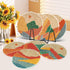 8 Pcs Diamond Painting Coasters Adults Kits with Holder,Sunset Mountain Landscape Diamond Painting Coasters Abstract Drinks Coasters Craft Supplie...
