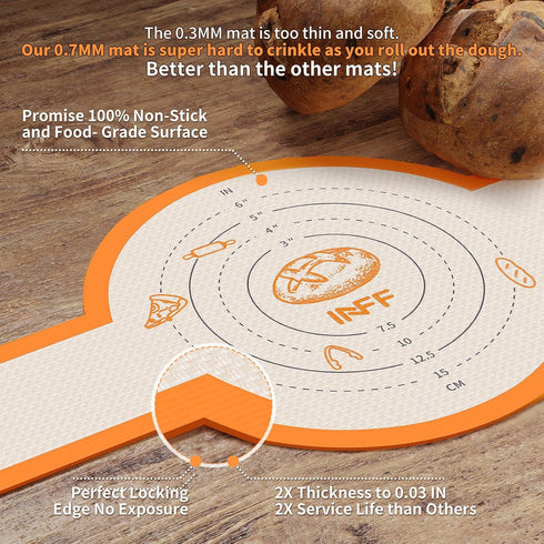 Silicone Bread Sling for Dutch Oven - 2 Pack Baking Mats with Silicone Brush and Storage Band, Non-Stick, Heat-Resistant & Easy to Clean, Reusable...