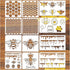 12 Pieces Bee Honeycomb Stencil, Reusable Bee Stencils for Painting on Wood Signs Furniture DIY Crafts Wall Canvas Fabric Plastic Drawing Template...
