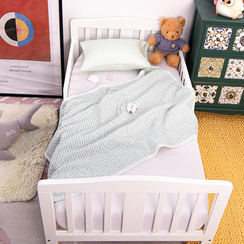 NTBAY Jersey Cotton Quilted Toddler Blanket, Breathable and Warm for Boys and Girls Baby Blanket, 30x40 Inches, Grey Wave...