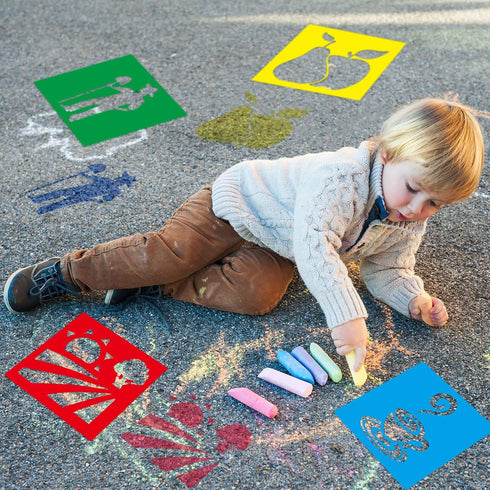 24 Pcs Farm Theme Stencil Set 8 x 8 Inch Plastic Drawing Painting Stencil Templates Animals Farmer House Stencils Reusable for Kids Painting on Wo...