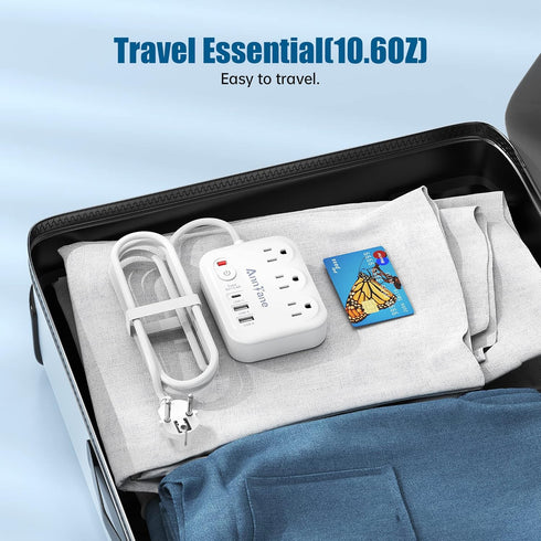 European Travel Plug Adapter with 4FT Extension Cord, (Not for UK) US to European International Plug Adapter Travel Essentials France Germany Gree...