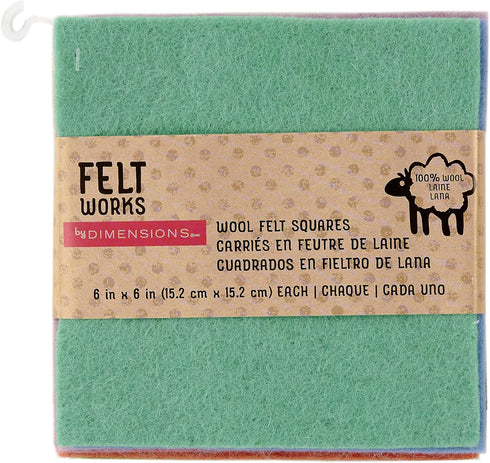Wilton Feltworks Craft Squares, Rainbow Colors,, 6" x 6" Each (72-76398)...