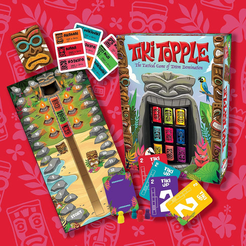 Gamewright Tiki Topple - The Tactical Board Game of Totem Domination Board Game Multi-colored, 5" for ages 120 months to 180 months...
