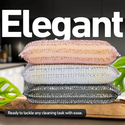 3-Pack Kitchen Scrubbing Sponges, Durable Non Scratch Heavy Duty Multi-Surface Cleaning Sponges for Kitchen, Bathroom, Dishes, Non-Stick Cookware,...