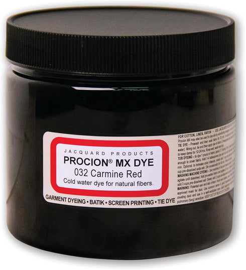 Jacquard Procion MX Tie Dye Powder Carmine Red, 8 Ounce Jar for Fabric and Clothing | Permanent and Washfast...