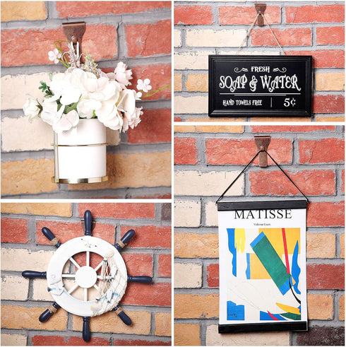 Ripeng 16 Pieces Brick Wall Clips and Hooks for Hanging Outdoors No Drill, Brick Hangers Fit 2-1/4 to 2-3/8 Inch Hooks to Hang Wall Decor, Picture...