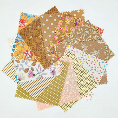 iNee Charm Packs for Quilting 5 inch, Precut Cotton Quilting Fabric Bundle, 48-5" Charm Squares, Light Coffee...