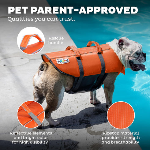 Outward Hound Granby Splash Orange Dog Life Jacket, Small...
