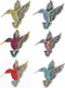 6 pieces of hummingbird brooch pin set for women girl men elegant silk scarf animal bird brooch pin collar fashion jewelry...