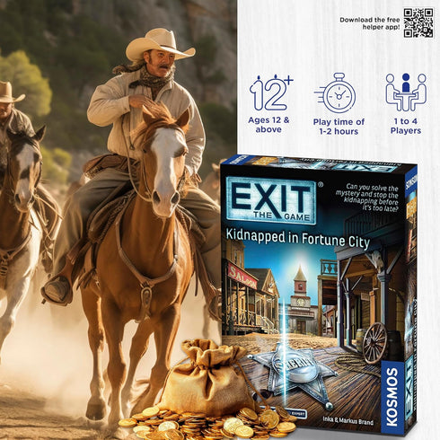 Exit: Kidnapped in Fortune City| Exit: The Game - A Kosmos Game | Family-Friendly, Card-Based at-Home Escape Room Experience for 1 to 4 Players, A...