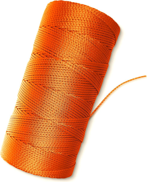 Orange Mason Line String Line - #18 Braided Nylon String - 1,000 Ft Length - Nylon Twine for Gardening Or Masonry Tools - Perfect Construction Str...