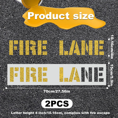 2pcs Fire Lane Stencils, 4 Inch Letter Stencils Flexible Plastic Parking Lot Paint Templates Parking Lot Stencils Fire Lane Template Traffic Curb ...