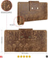 Mou Meraki Genuine Leather RFID Blocking Long Wallet – Vintage Bifold for Men (ANCIENT COGNAC)...
