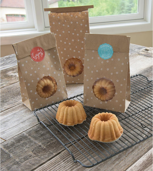 Nordic Ware 6 Count Bake and Gift Kraft Gift Bags and Stickers, Multicolor...