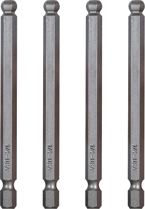 Mayhew Tools 19522-4 USA SAE Ball Hex Power Bit, 1/4 x 3.5", 4-Pack...
