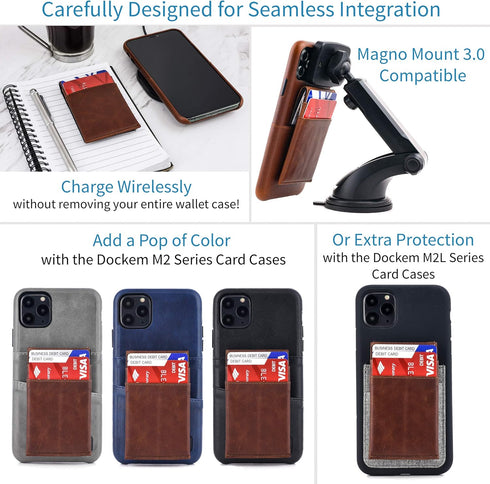 Dockem The Latcher Minimalist Wallet & Card Case Companion (Genuine Leather)...