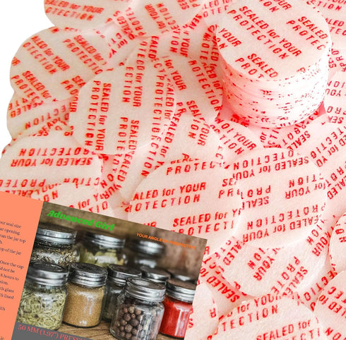 Pressure Sensitive Torque Activated Seals Cap Liners - 50mm (1.97") -100 PCS -Made in USA- for Glass & Plastic Bottles & Containers - No Induction...