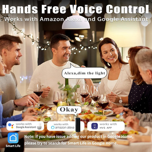 Homevenus HVS Smart Light Bulbs, 9W Equivalent 60W A19 E26 RGBW Color Changing LED Light Bulbs, Music Sync App 2.4GHz WiFi Dimmable Tunable White ...