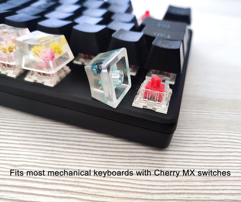 Custom Resin Artisan Escape Keycaps (OEM, R4) for Cherry MX Gaming Mechanical Keyboards, Transparent Flower Cool Esc Key Caps (Flower)...