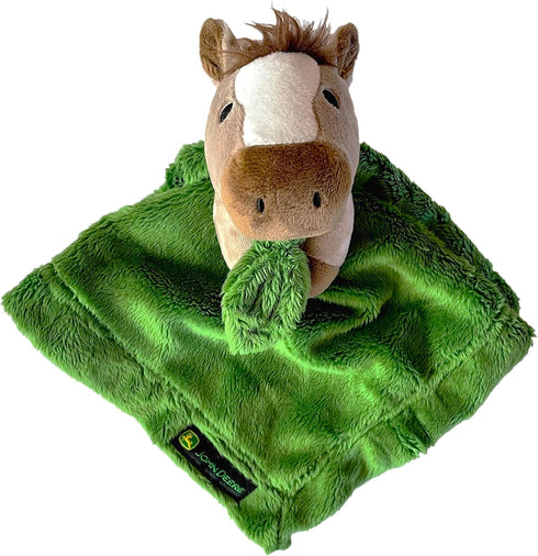 John Deere Baby Cuddle Snuggle Security Blanket Boy Girl Farm Animal Cow Pig Chick Horse Green...