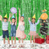 CHRORINE 2pcs 3ft x 8.3ft Green Tinsel Foil Fringe Curtains Streamers Backdrop for Green Birthday Jungle Safari Tropical Party Christmas Decoratio...