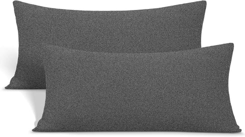 2-Pack Stretch Pillow Cases - Jersey Knit & Ultra Soft Envelope Closure Pillowcases T-Shirt Like Microfiber Blend - Suitable for Queen or Standard...