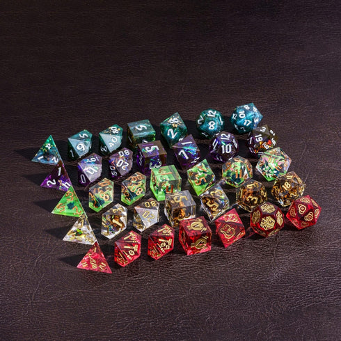 7PCS DND Dice Set,Handmade Sharp Edge Dice Set Mystery Blind Box D&D RPG Polyhedral Resin Dice,for Dungeons and Dragons TTRPG Games Roleplaying Ga...