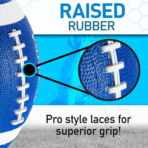Franklin Sports Kids Junior Football - Grip-Rite 100 Youth Junior Size Rubber Footballs - Peewee Kids Durable Outdoor Rubber Footballs - Single Fo...