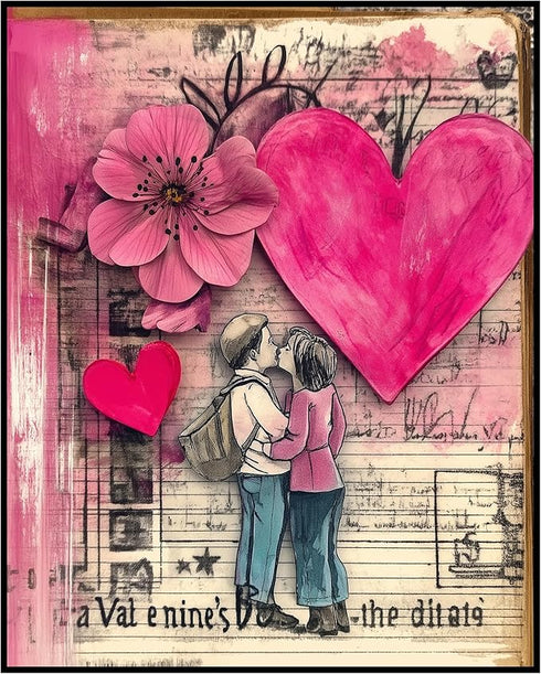 Posterizer 1 pcs-Valentine’s Day-themed digital photo album cute poster -1-Romantic Art-Holiday Poster Collection-Gift for Couples boyfriend girlf...