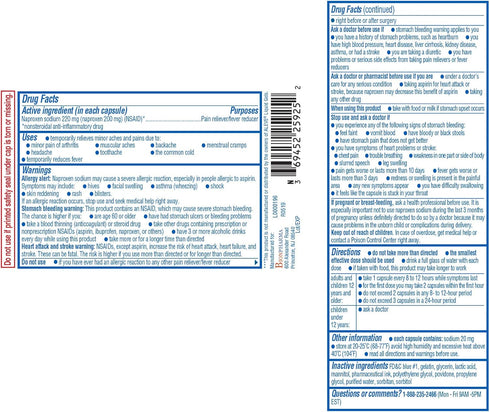 Naproxen Sodium 220 Mg Liquid Gels, Pain Reliever/Fever Reducer (NSAID), Made in USA, 180 Count...