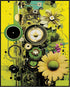 Posterizer 1 pcs-retro surreal happy bright flowers collage-Abstract & Modern Art-Floral & Botanical Art-Gift for Art Lovers- UNFRAMED Wall Art...
