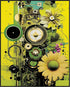 Posterizer 1 pcs-retro surreal happy bright flowers collage-Abstract & Modern Art-Floral & Botanical Art-Gift for Art Lovers- UNFRAMED Wall Art...