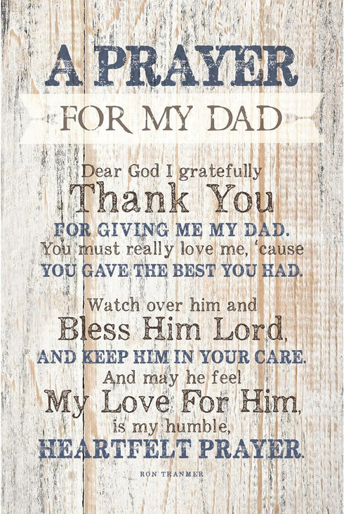 DEXSA Prayer for My Dad Wood Frame Wall Plaque for Father’s Day, Birthday Gift for Dad | Made in USA | Bonus Dad Gift, Father-in-Law Picture Frame...