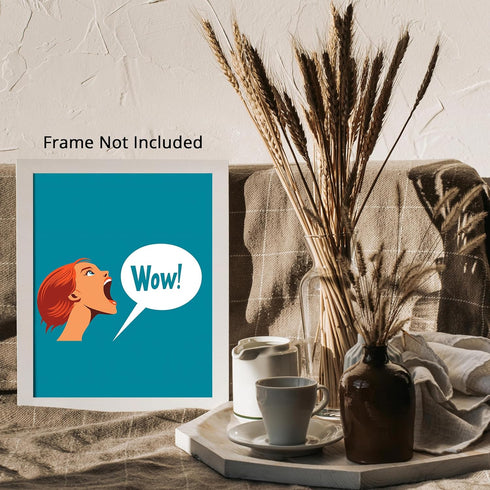 Posterizer 1 pcs-Bright comic style portrait of a person with a surprised expression-wow -2-Art in Pop Style Gift for Superhero, Comic Book Fans- ...