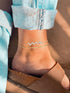 Foxgirl Gold Ankle Bracelets for Women,14k Gold Plated/Silver Anklets for Women Waterproof Layered CZ Leaf Beaded Cuban Chain Anklets Set Summer B...