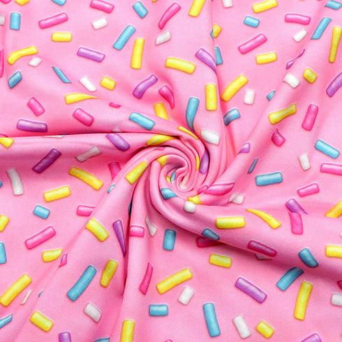 David Angie Candy Printed Double Brushed Polyester Fabric Soft Smooth 4 Way Stretch Knit Fabric by The Yard for Dress Sewing (Pink)...