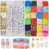 Wergund 6000 pcs Clay Beads for Bracelets Making Kit, 915 Letter Beads, 24 Color 6mm Flat Clay Beads, Jump Rings and Elastic String Pendant - for ...
