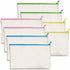8 Pack Canvas Colorful Zipper Bags, DIY Craft Bags Travel Canvas Makeup Pouches for Cosmetic Toiletry Stationery Storage (Beige, 8.3” x 4.7”)...