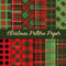Whaline 24Pcs Christmas Pattern Paper Plaid Scrapbook Specialty Paper Red Green Double Sided Decorative Craft Paper For DIY Card Making Photo Albu...