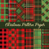 Whaline 24Pcs Christmas Pattern Paper Plaid Scrapbook Specialty Paper Red Green Double Sided Decorative Craft Paper For DIY Card Making Photo Albu...