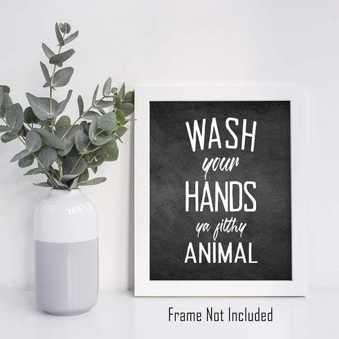 Brooke & Vine Funny Bathroom Decor Wall Art Prints (UNFRAMED 8 x 10) Restroom Powder Room Wash Laundry Room Hip Hop Wall Decor Signs Posters (Wash...