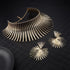 YADOCA African Collar Choker Necklace Earrings Set for Women Gold Statement Tooth Shape Tribal African Jewelry...